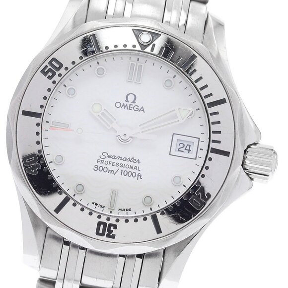 OMEGA Seamaster300 2582.20 Date White Dial Quartz Ladies Watch - Picture 7 of 7